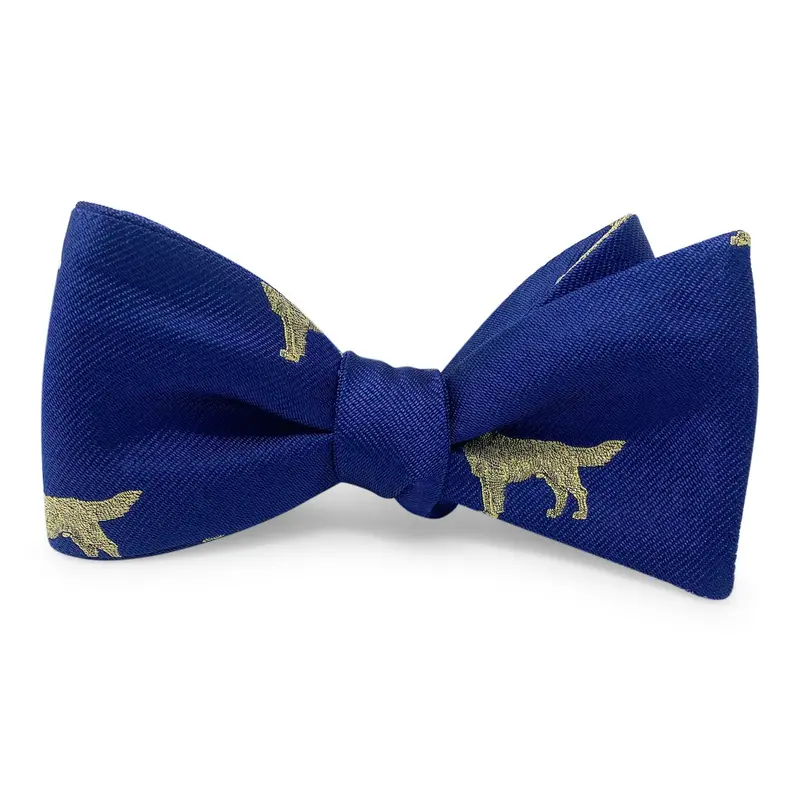 Setter Dog Print Hair Bow In Navy 1