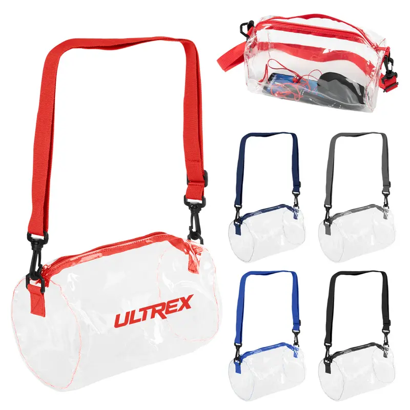 Seymour Transparent Barrel-Shaped Organizer Bag 1