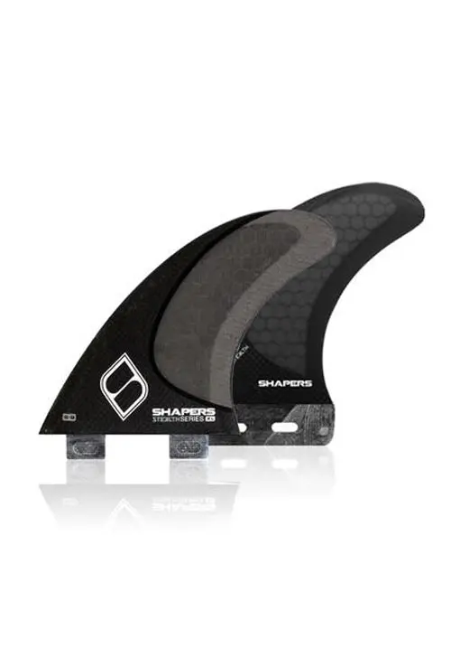 Shapers Carbon Stealth S9 Surfboard Fin Set 1