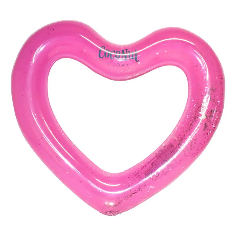 Shimmering Heart-Shaped Glitter Pool Float 1