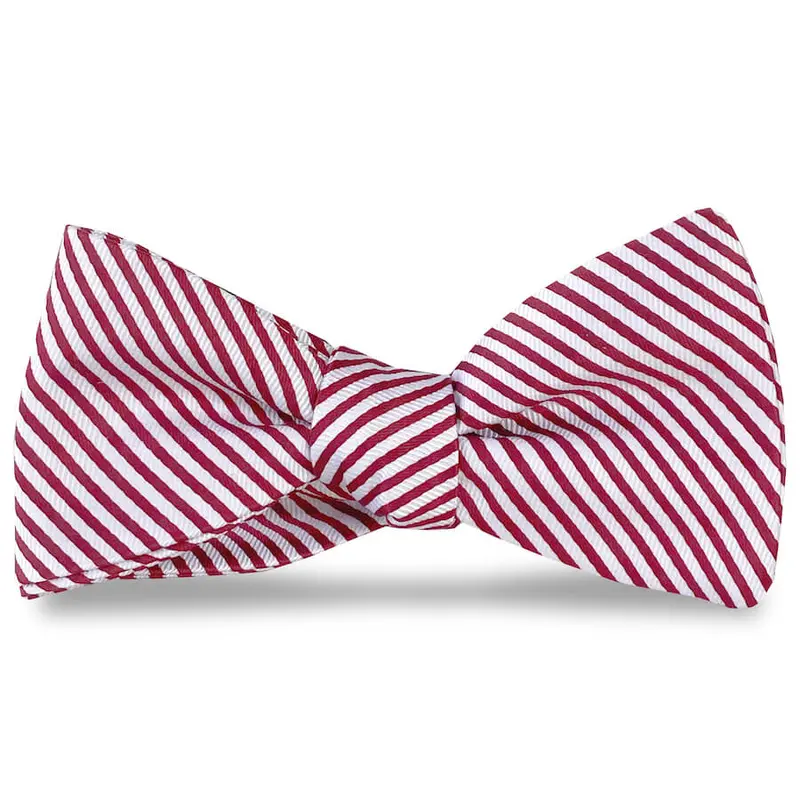 Signature Stripe Crimson Bow Tie 1