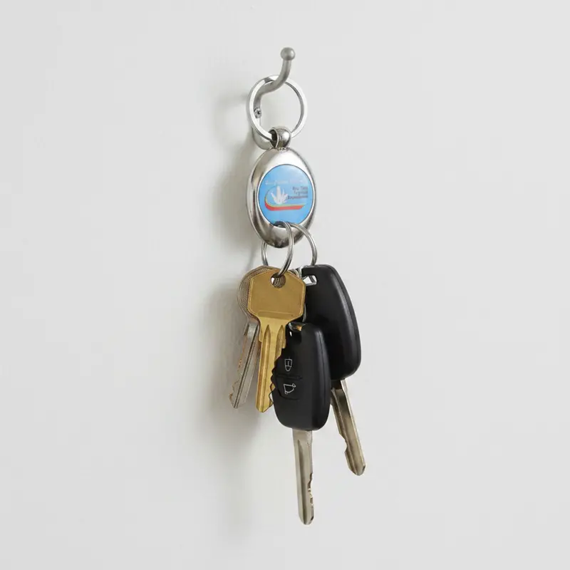 Silver-Blue Metallic Keychain – Travel Souvenir Accessory 1