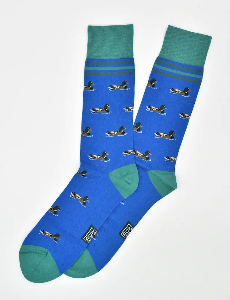 Sitting Ducks Mid-Blue Novelty Socks 1