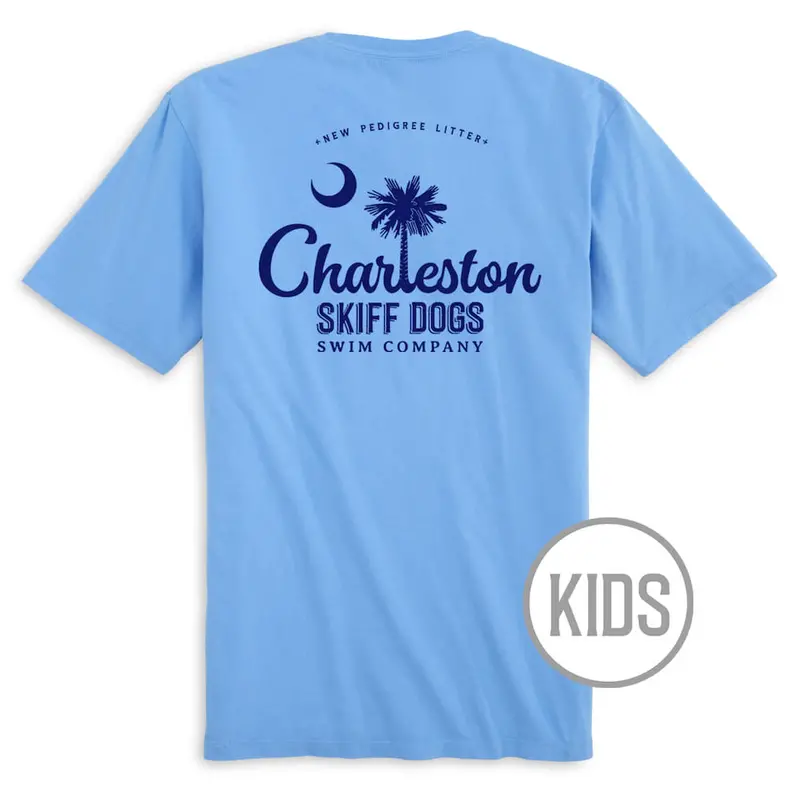 Skiff Dogs Hometown Azure-And-Dark-Blue Kids T-Shirt 1