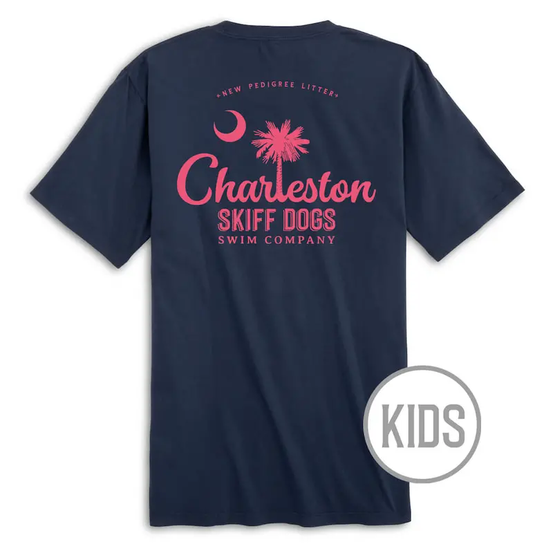 Skiff Dogs Hometown Kids Navy & Pink T-Shirt 1