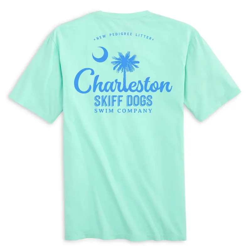 Skiff Dogs Hometown Mint And Blue Pocket T-Shirt 1