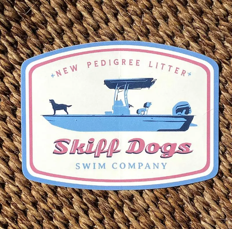Skiff Dogs Logo Sticker In Cream 1