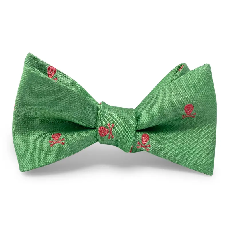 Skull & Bones Green Bow Tie 1