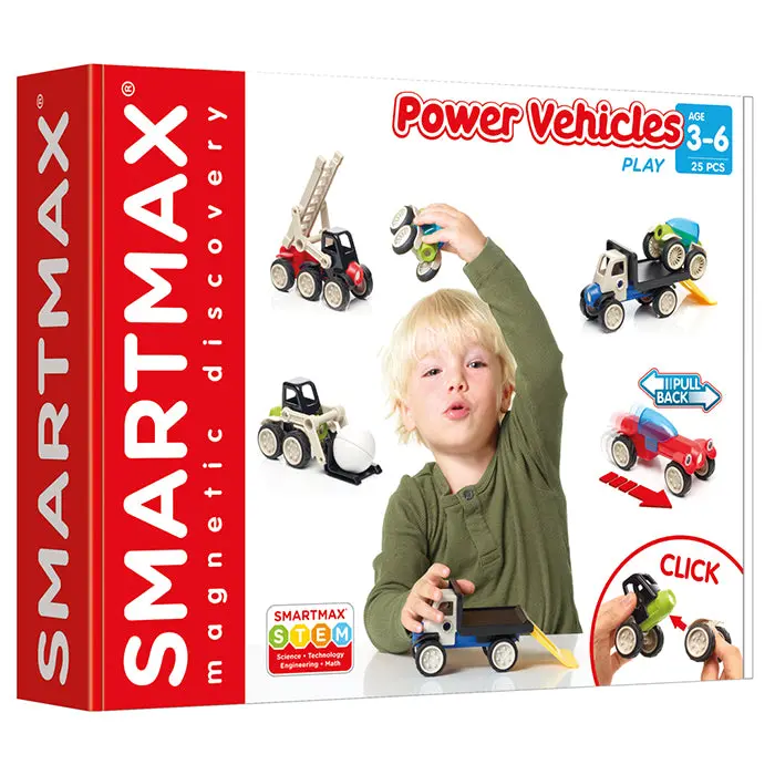Smartmax Power Vehicles – Magnetic Construction Set With Motorized Car Parts 1