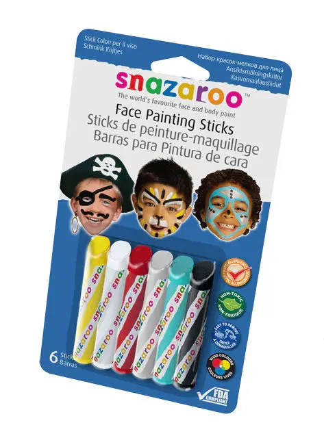 Snazaroo Boys’ Face Paint Stick Set – 6-Piece Themed Collection 1