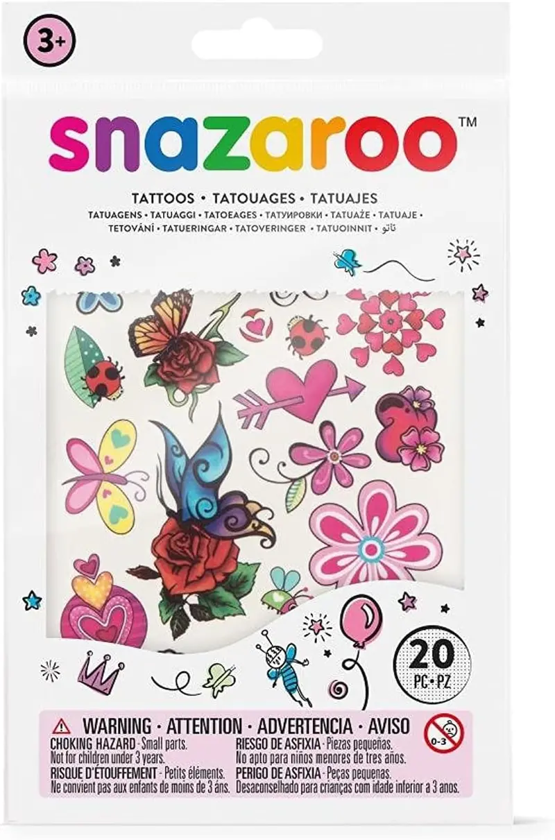 Snazaroo Floral Temporary Tattoo Set (20 Designs) 1