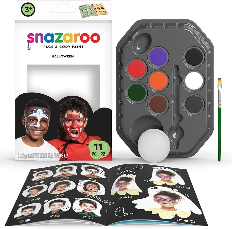 Snazaroo Halloween Face & Body Paint Kit – 11-Piece Festive Set 1
