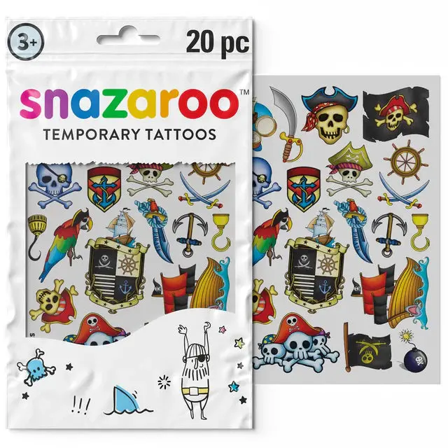 Snazaroo Pirate-Themed Temporary Tattoos – 20-Piece Set 1