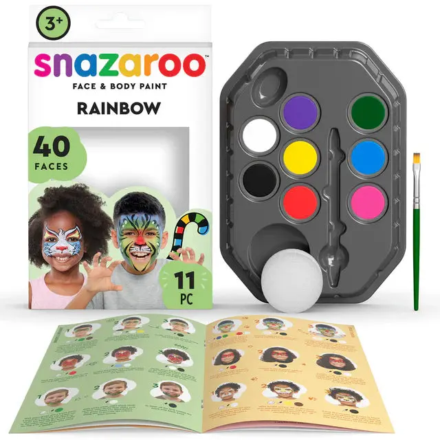 Snazaroo Rainbow Face & Body Paint Set – 11-Piece Vibrant Collection 1