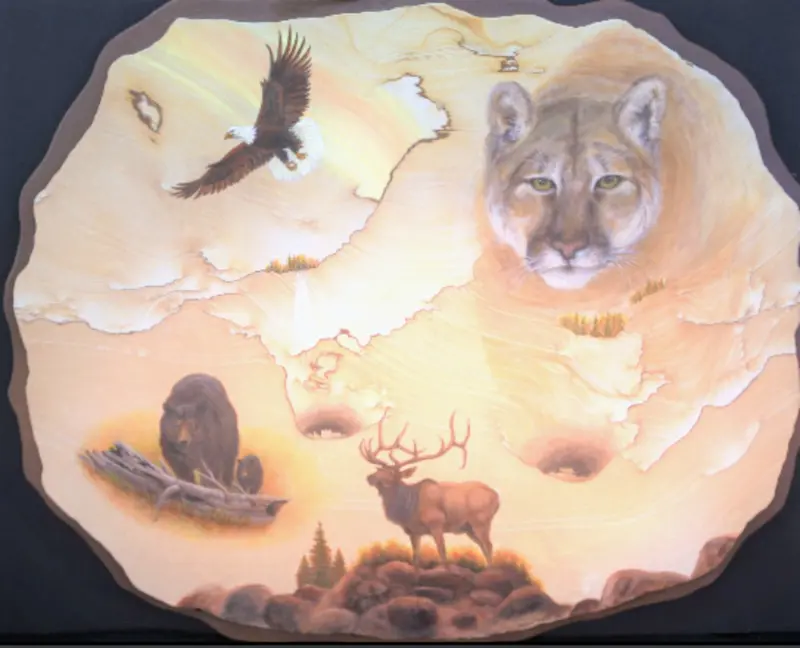 Southwest-Themed Wall Art – Artist-Painted Sandstone Panel 1