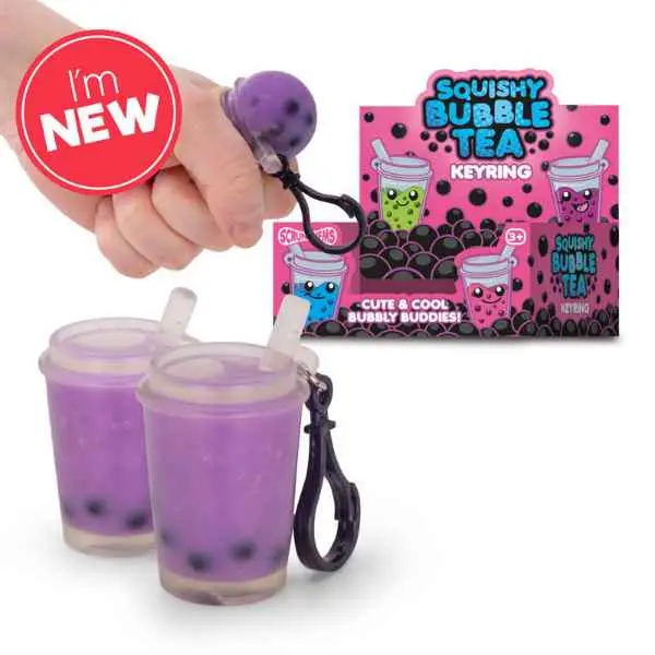Squishy Bubble Tea Keychain – Tactile Stress Relief Toy 1