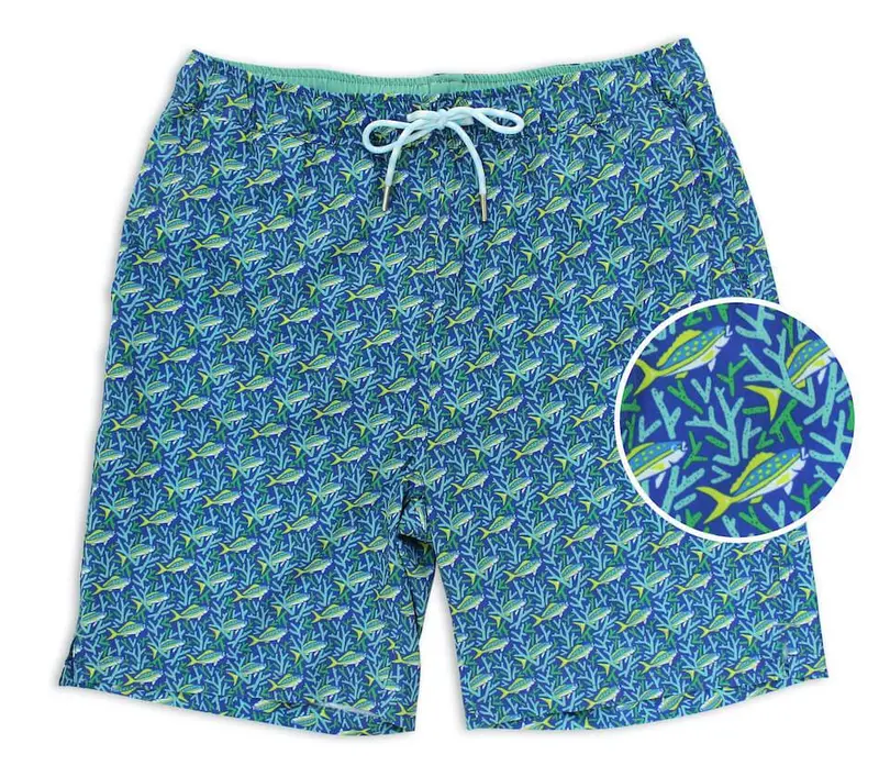 Staghorn Blue And Mint Swim Trunks 1