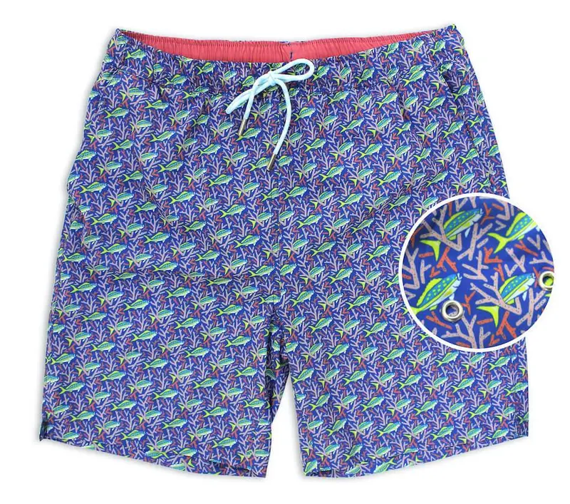 Staghorn Blue And Pink Swim Trunks 1
