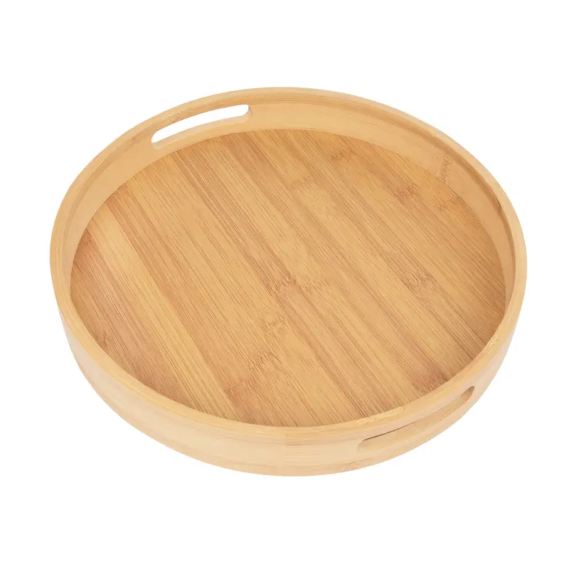 Sturdy Bamboo Serving Tray With Ergonomic Side Handles 1