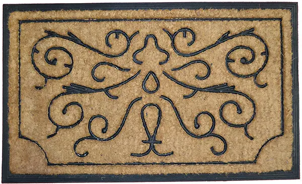Swirling Abstract Design Rubber-Coir Entry Mat 1