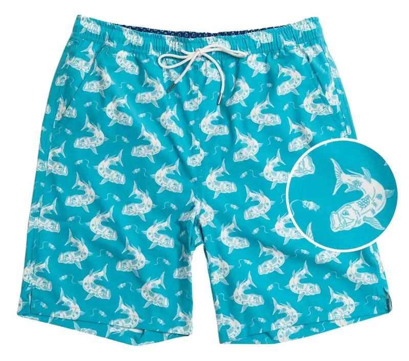 Tarpon Travels Aquamarine Swim Trunks 1