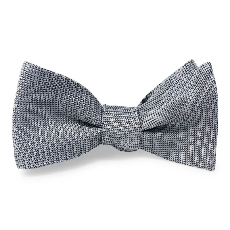 Textured Formal Silver Metallic Bow 1