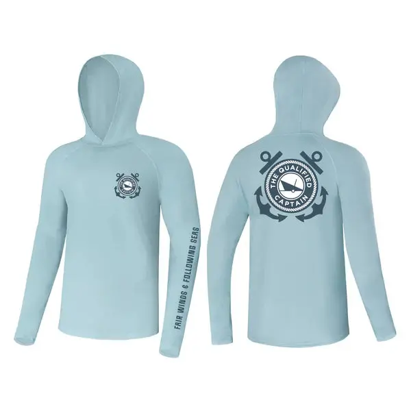 The Qualified Captain Captain Sun Hoodie In Blue Surf 1