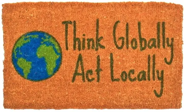 Think Globally Handcrafted Coconut Fiber Doormat 1