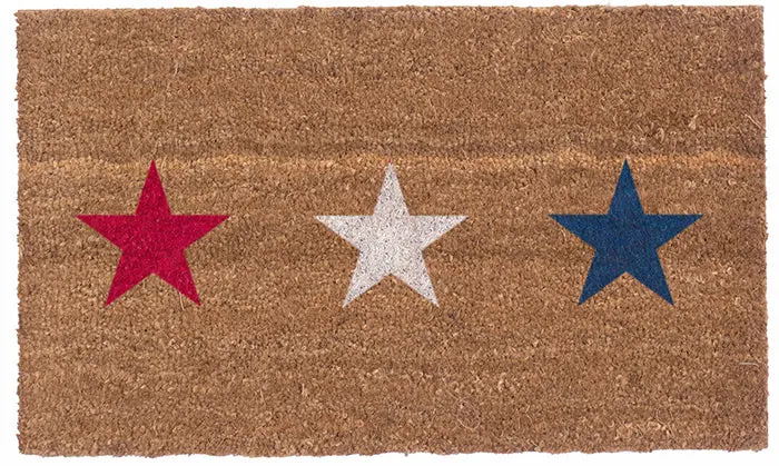 Three Stars American Flag Vinyl-Coir Doormat 1