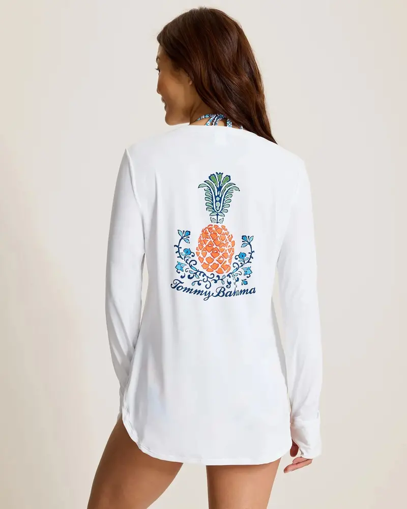 Tommy Bahama Tropical Pullover Rash Guard – Lightweight Uv-Protective Cover-Up (Bhi) 1