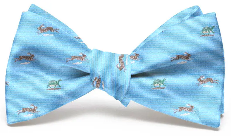 Tortoise And Hare Club Light Blue Bow Tie 1