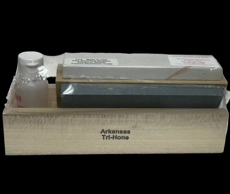 Tri-6 Arkansas Stone Honing Kit – Dual-Grit Precision Sharpening System 1