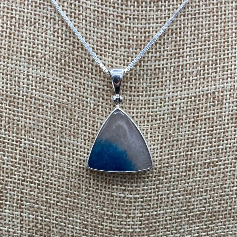 Triangular Blue Dumortierite Pendant Necklace 1