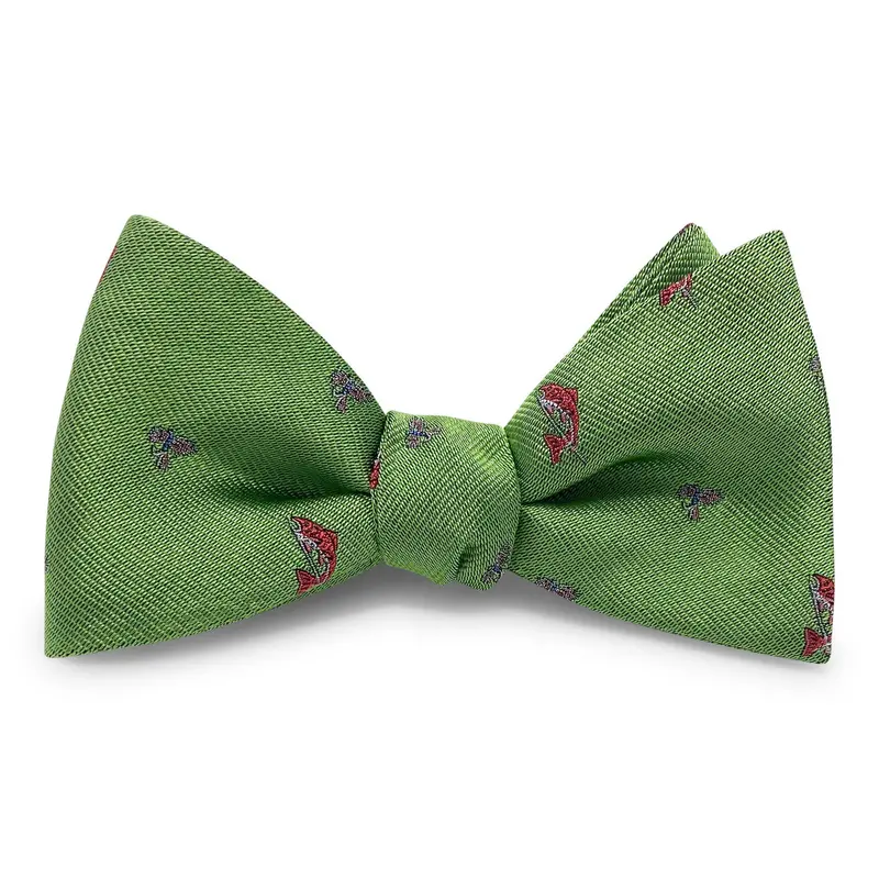 Trout Fishing Design Hair Bow In Green 1