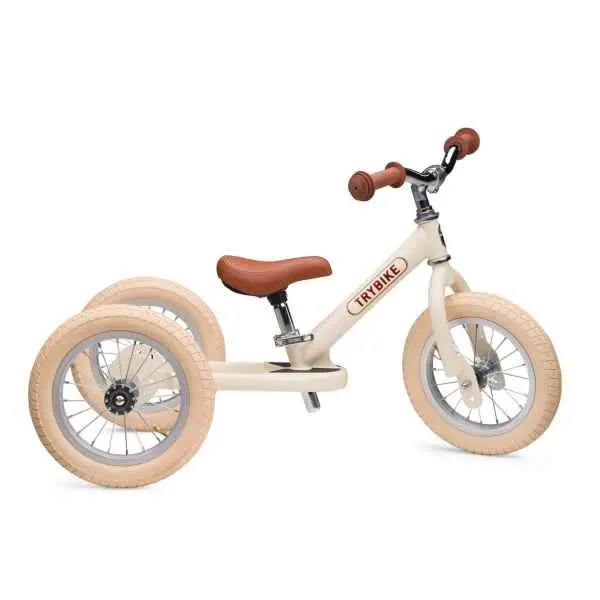 Trybike 2-In-1 Convertible Balance Bike – Vintage Cream Finish 1