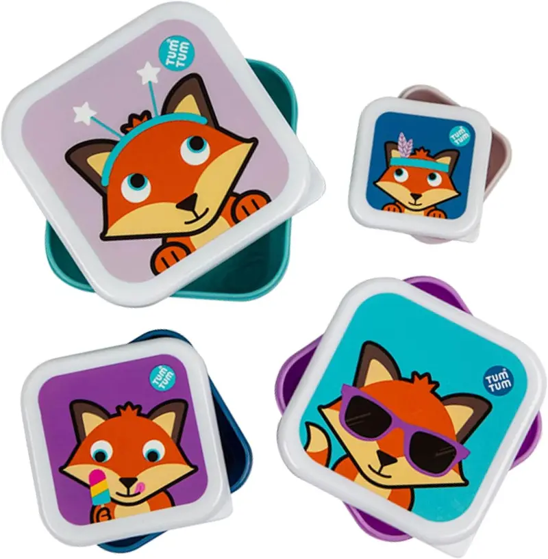Tum Tum Nesting Snack Pots – Fox Design (Set Of 4) 1