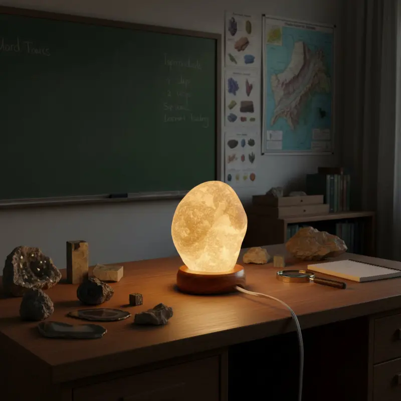 Tumbled Quartz Crystal Nightlight – Soft Glow Table Lamp 1