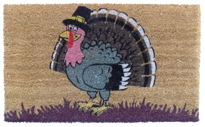 Turkey Thanksgiving-Themed Vinyl-Coir Doormat 1