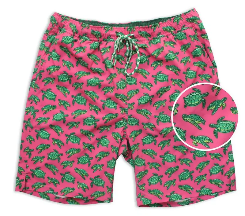 Turtle Tour Coral Swim Trunks 1