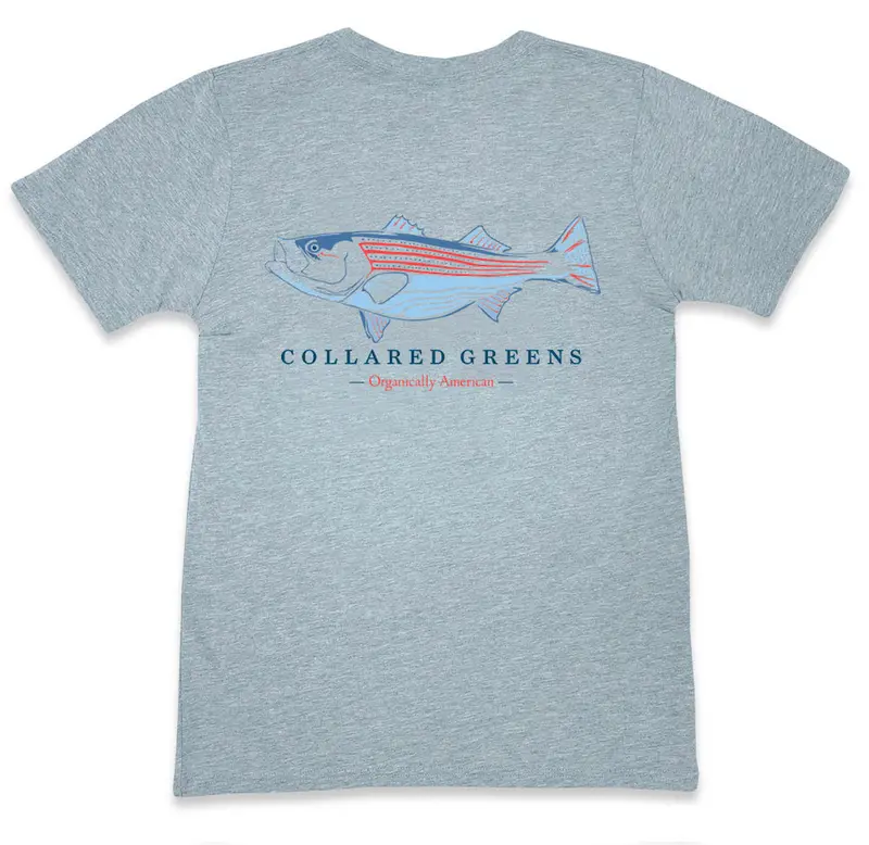 Usa Striper Short Sleeve T-Shirt – Heather Gray 1