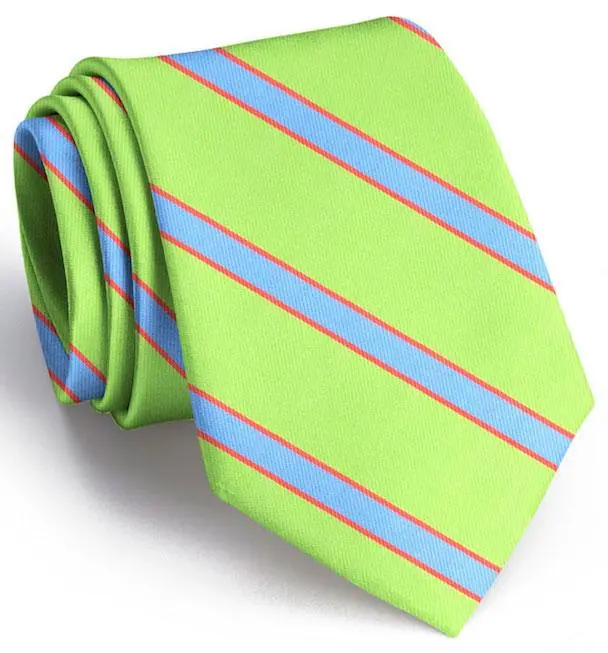 Van Tassel Stripe Boys' Tie In Lime And Blue 1