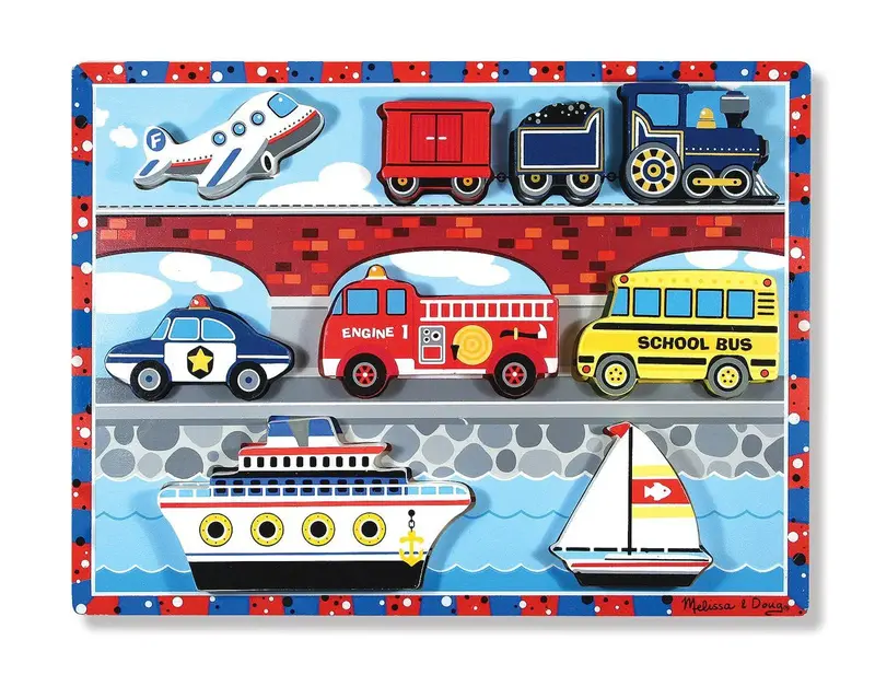 Vehicles Chunky Puzzle – 9-Piece Preschool Toy 1