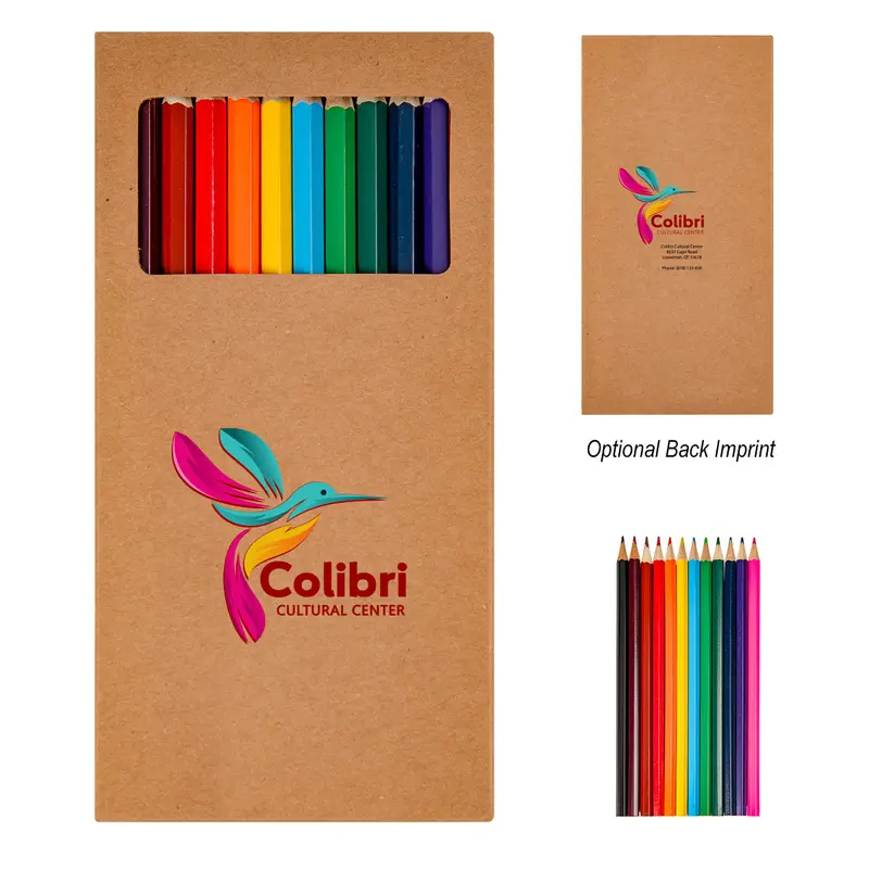 Vibrant 12-Piece Colored Pencil Collection – Eco-Friendly Wood-Cased 1