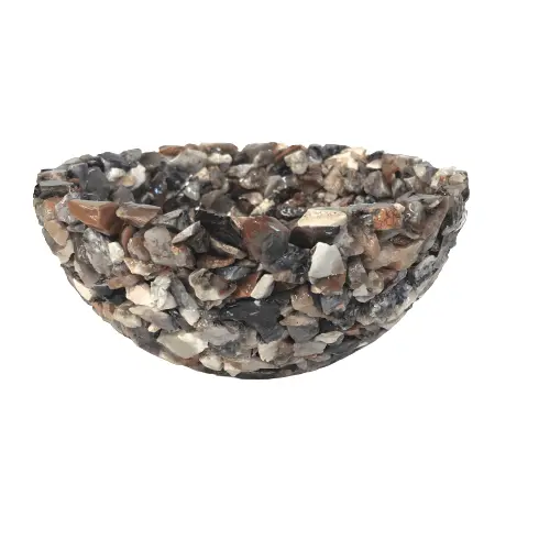 Vibrant Mixed-Stone Decorative Bowl – One-Of-A-Kind Color Blend 1