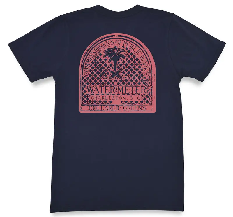 Water Meter Navy Short Sleeve T-Shirt 1
