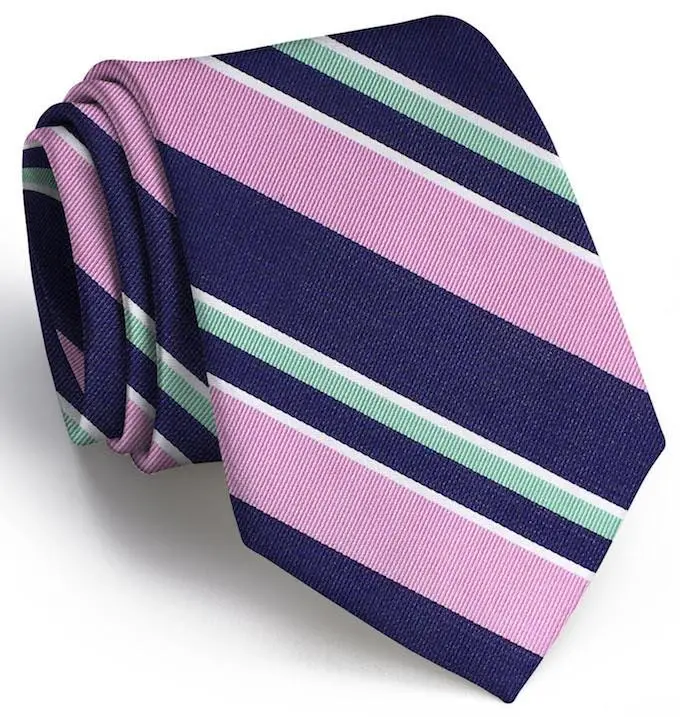 Wayfair Stripe Boys' Tie In Navy And Pink 1