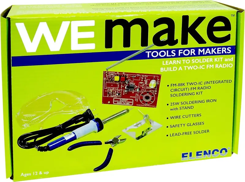 Wemake Fm Radio Diy Electronics Kit – Complete Soldering Stem Project With Tools 1