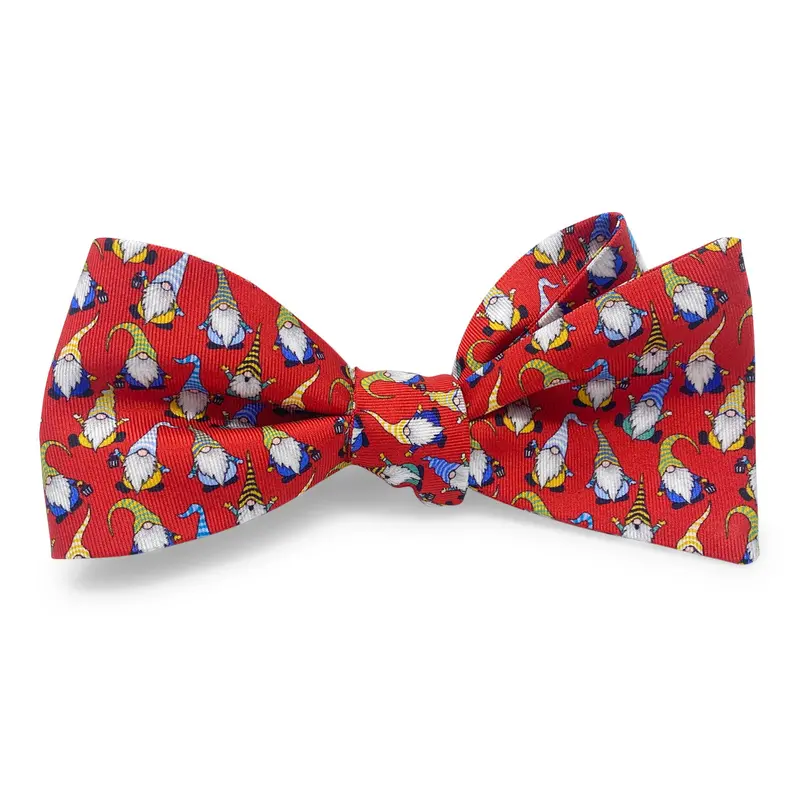 Whimsical Gnomes Bow In Scarlet Red 1
