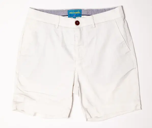 White Pima Cotton Stretch Shorts By Michaels 1