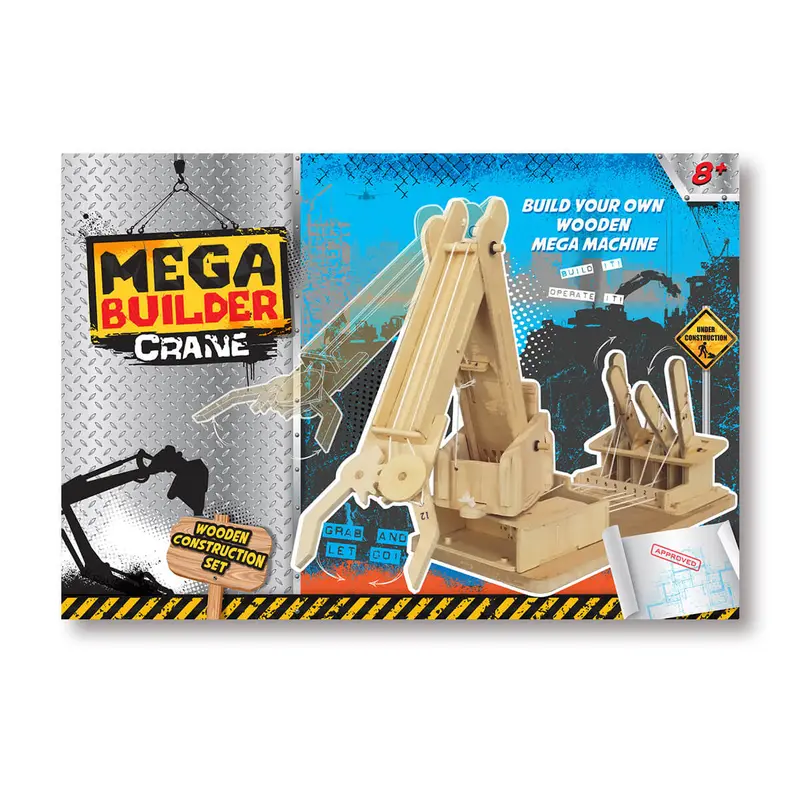 Wooden Mega Crane Construction Toy – Motorized Lift Playset 1